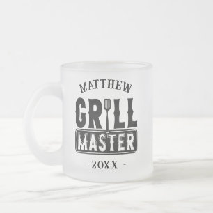 Funny BBQ Grill Master Personalized Barbecue King Matglas Koffiemok