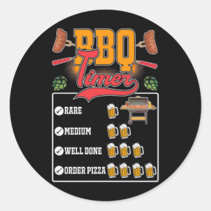 Funny BBQ Griller Meat Lover Barbecue Grilling Ronde Sticker