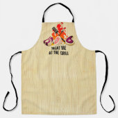 Funny BBQ grilling meat steak ham vlamt vuur Schort (Voorkant)