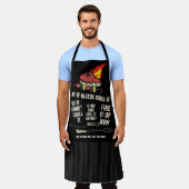 Funny BBQ grilling meat steak kebab flames foom Schort (Gedragen)