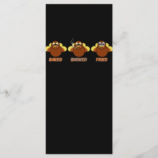 Funny BBQ heeft gerookt gevroren Turkije Menu (Voorkant)