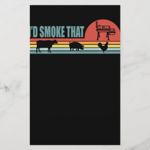 Funny BBQ ID roke die barbeque Retro Briefpapier