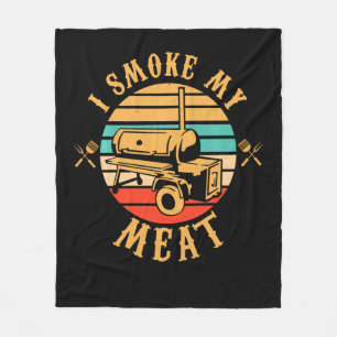 Funny BBQ Lover Gifts Ik rook mijn vleesmoer BBQ Fleece Deken