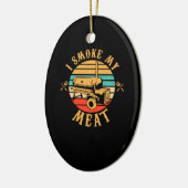 Funny BBQ Lover Gifts | Ik rook mijn vleesmoer BBQ Keramisch Ornament (Links)