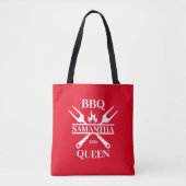Funny BBQ Personalized Barbecue Queen Canvas tas (Voorkant)