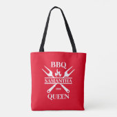 Funny BBQ Personalized Barbecue Queen Canvas tas (Achterkant)
