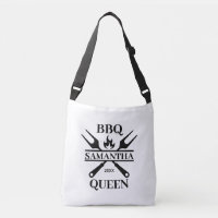 Funny BBQ Personalized Barbecue Queen Canvas tas