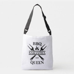 Funny BBQ Personalized Barbecue Queen Canvas tas