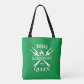 Funny BBQ Personalized Barbecue Queen Canvas tas (Achterkant)