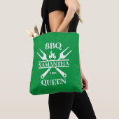 Funny BBQ Personalized Barbecue Queen Canvas tas (Dichtbij)