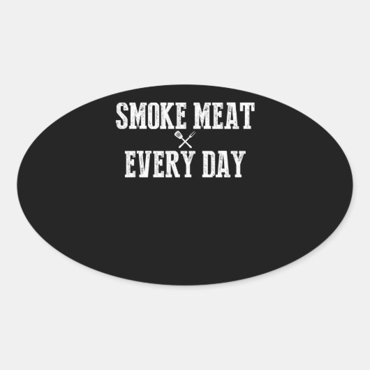Funny Bbq Smoker Accessory Pitmaster Dad Grilling Ovale Sticker (Voorkant)