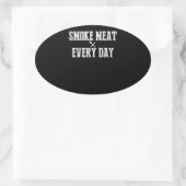 Funny Bbq Smoker Accessory Pitmaster Dad Grilling Ovale Sticker (Tas)