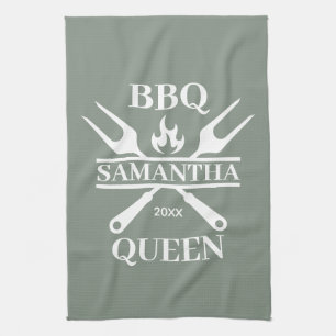 Funny BBQ Specialized Barbecue Queen Kitchen Theedoek