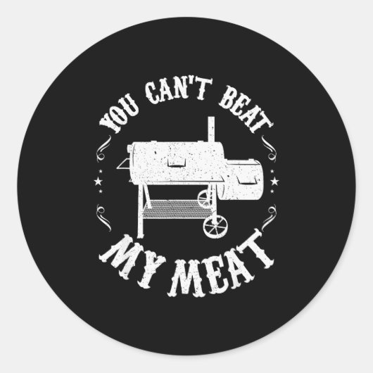 Funny Bbq T Reverse Flow Smoker Accessory Dad Gril Ronde Sticker (Voorkant)