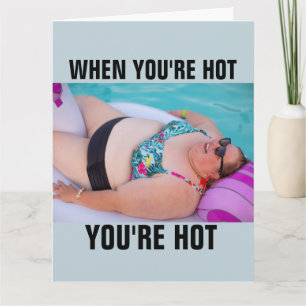 FUNNY BBW GRANDE FILLE BAIN BEAUTÉ CARTE D'ANNIVER