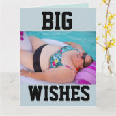 FUNNY BBW GRANDE FILLE BAIN BEAUTÉ CARTE D'ANNIVER (Fleur jaune)