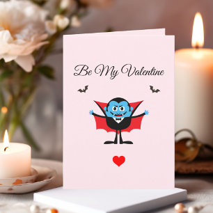 Funny Be My Valentijn Cartoon Vampire Bat Feestdagen Kaart