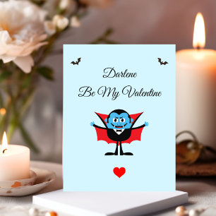 Funny be My Valentijn Cartoon Vampire Bat Name Briefkaart