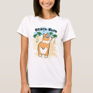 Funny Beach Bum Corgi Dog T-shirt