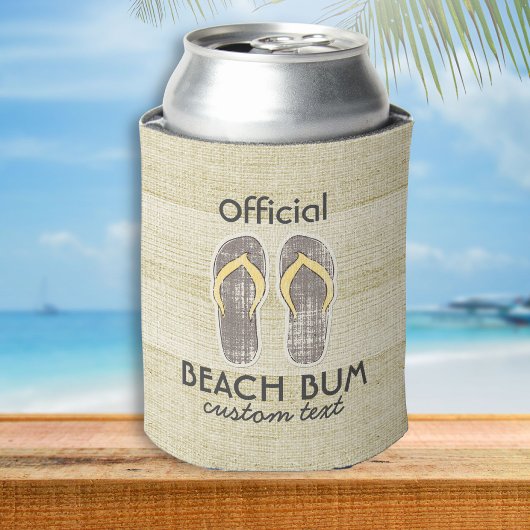 Funny Beach Bum Teenslippers Retro Blikjeskoeler