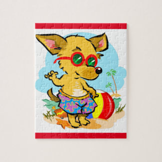 Funny Beach Chihuahua Dog Legpuzzel