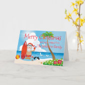 Funny Beach-kerstgroeten Kaart (Gele Bloem)