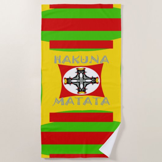 Funny Beach Party Red Golden Green Strandlaken (Voorkant)