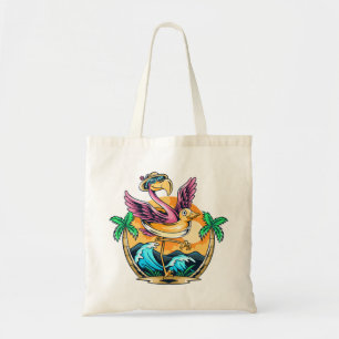 Funny Beach Sac fourre-tout de Flamant rose tropic