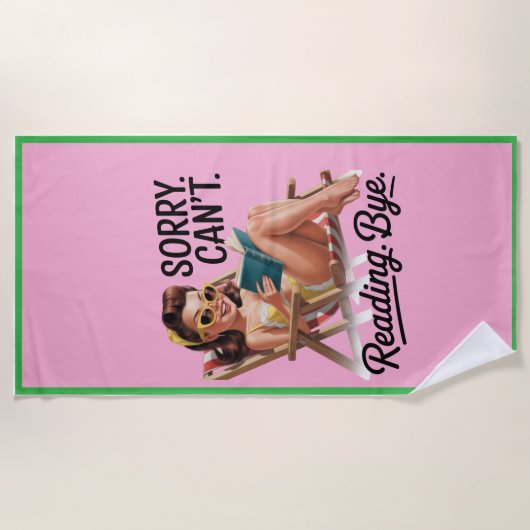 Funny Beach Towel for Readers Strandlaken (Voorkant)