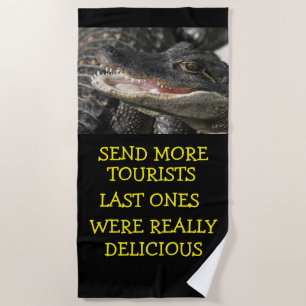Funny Beach Towels Hungry Alligator Strandlaken