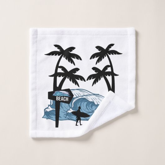 Funny Beach Wave Bad Handdoek (Wasdoekje)