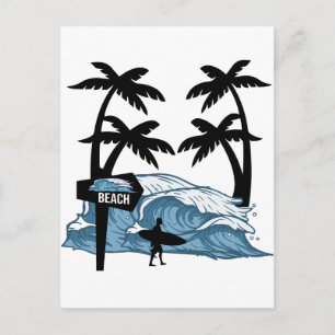 Funny Beach Wave Briefkaart