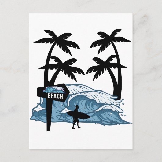 Funny Beach Wave Briefkaart (Voorkant)