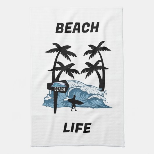 Funny Beach Wave Theedoek (Verticaal)
