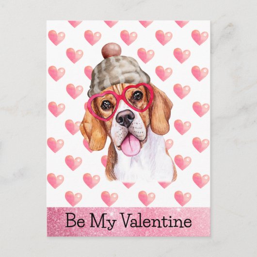 Funny Beagle ben mijn Valentijn Dog Valentijnsdag Feestdagenkaart (Voorkant)