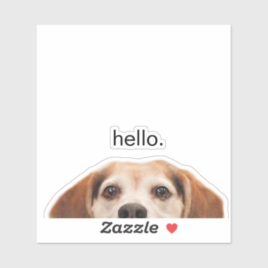 Funny Beagle Dog Half Face Hallo Sticker (Vel)