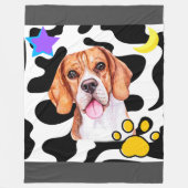 Funny Beagle Dog in het licht van de Maan Blanket Fleece Deken (Voorkant)