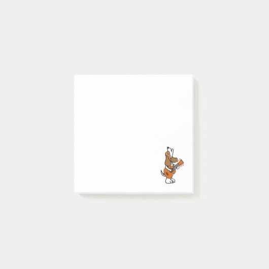 Funny Beagle Dog Singing and Palling Guitar Post-it® Notes (Voorkant)