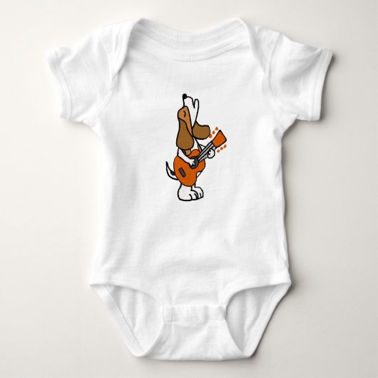 Funny Beagle Dog Singing and Palling Guitar Romper (Voorkant)