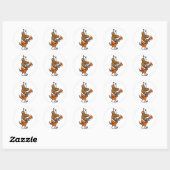 Funny Beagle Dog Singing and Palling Guitar Ronde Sticker (Vel)