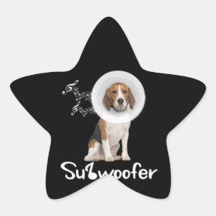 Funny Beagle Hondenliefhebber Sub-Woofer Gift Ster Sticker