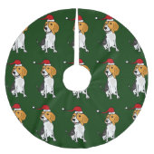 Funny Beagle in Santa Hat kerstboomrok Kerstboom Rok (Voorkant)