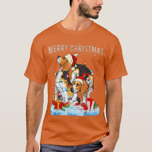 Funny Beagle Lights Merry Hondenliefhebber met ker T-shirt