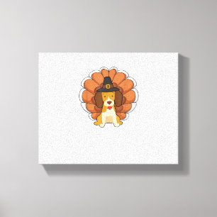 Funny Beagle Turkije Funny Thanksgiving Dog T-shir Canvas Afdruk