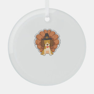 Funny Beagle Turkije Funny Thanksgiving Dog T-shir Glas Ornament