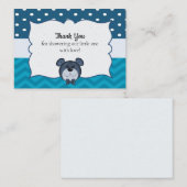 Funny Bear On Zigzag Baby shower Merci Cartes (Devant / Derrière)