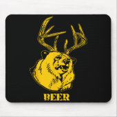 Funny Bear Plus Deer Equals Beer Deer Hunting Usa Muismat (Voorkant)