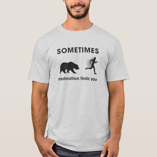 Funny Bear Run Motivation Running Apparel T-shirt (Voorkant)