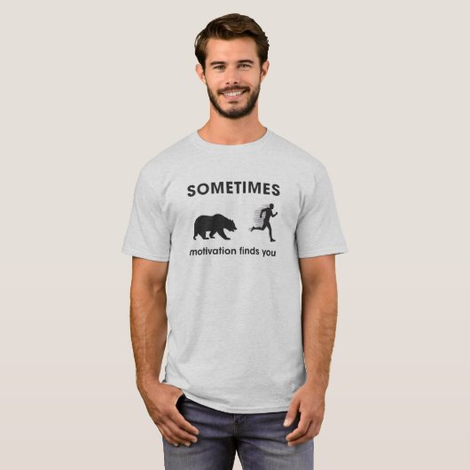 Funny Bear Run Motivation Running Apparel T-shirt (Voorkant volledig)