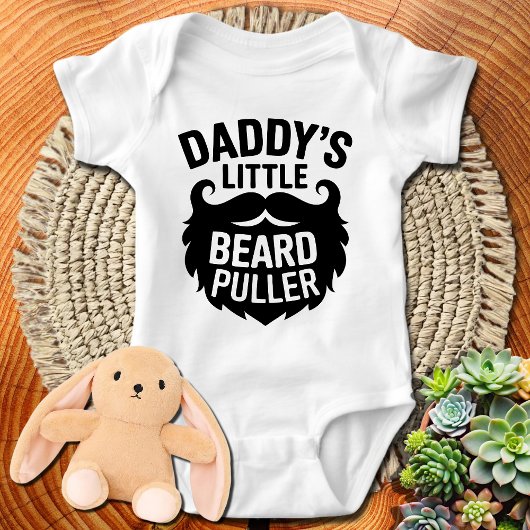 Funny Beard Baby Grow-Daddy's Little Beard Puller Romper